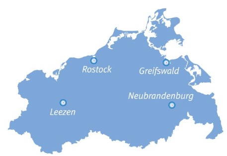 Die Standorte der Landgesellschaft Mecklenburg-Vorpommern mbH