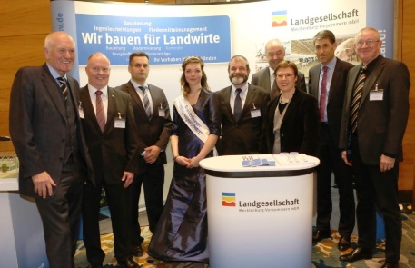 Auf dem Messestand der Landgesellschaft Mecklenburg-Vorpommern beim Berliner Milchforum 2017