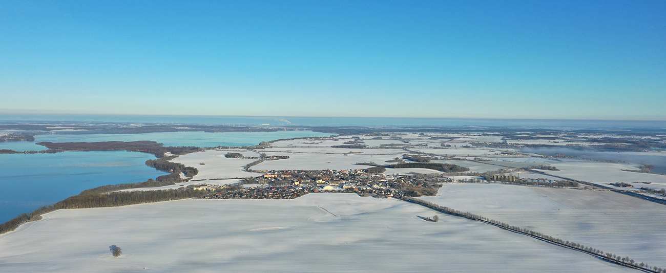 Luftbild Leezen in Mecklenburg-Vorpommern im Winter © LGMV